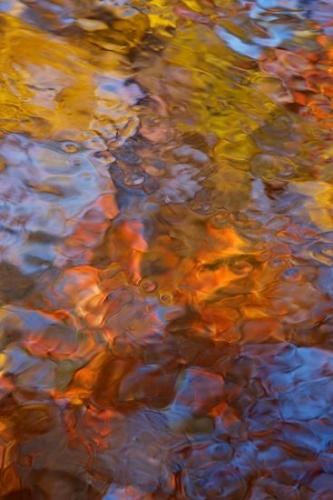 Abstractions;Great Smoky Mountains National Park;Stream;Abstract;Creek;Red;Tennessee;Autumn;Textures;United States;Brook;Yellow;Fall;Water;Patterns;Riverbed;Reflection;Reflections;waterway;Blue;River Bed;Orange;River;Green;Shapes;Rivers;Gold